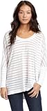 BCBGMAXAZRIA  Women's Burnout 3/4 Sleeve Top,White,Medium