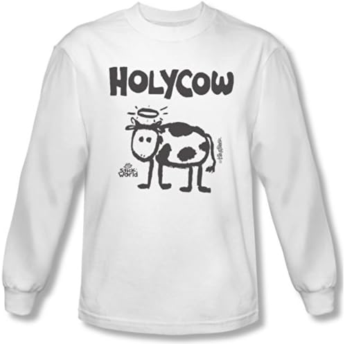 STICK WORLD/CHEER - L/S Mens 18/1 - WHITE - MD