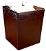 Brown Crocodile Embossed Leather Waste Basket