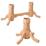 Four Oak Leg Set, Fluted Plain Foot