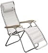 Lafuma Model 46490 RSX Outdoor Mesh Recliner with Wooden Arms, Ecume