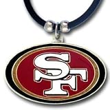 San Francisco 49ers Logo Pendant w/Rubber Cord - NFL Football Fan Shop Sports Team Merchandise