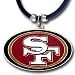 San Francisco 49ers Logo Pendant w/Rubber Cord - NFL Football Fan Shop Sports Team Merchandise