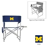 Michigan Wolverines NCAA Sports Chair (Navy) (Embroidered Logo)
