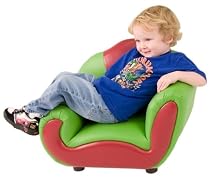 Groovy Kid Gear - Green & Red Vinyl Kid's Lounge Chair [KG-BK06-S076-GG] :  red lounge kid kids chair