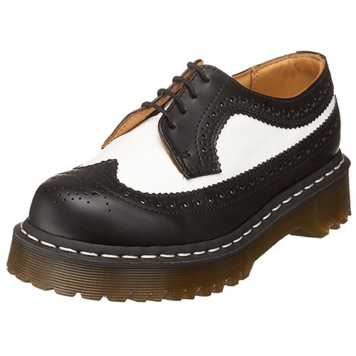 Dr. Martens Original 5 Eye Wingtip Gibson,Black/White - Smooth,9 UK (US Men's 10 M/Women's 11 M) Dr. Martens Original 5 Eye Wingtip Gibson,Black/White - Smooth,9 UK (US Men's 10 M/Women's 11 M)