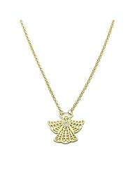 14K Gold Chain Angel Necklace Rolo Chain 16" W/ Lobster-Claw Lock Italy Yellow Gold