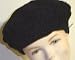 B306, Hand Crocheted Black Chenille Beret for Size 4-6 Years Only