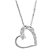 Heart-Shaped Open Pendant Necklace with CZ