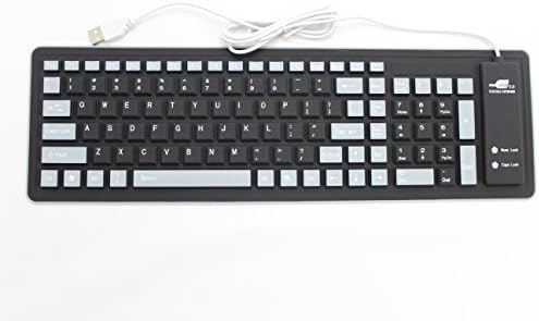 Lianzhi Foldable Silicone Keyboard USB Cable Soft Silicone Waterproof Computer Desktop (103 keys) Keyboard Black