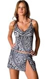 Morocco Shirred Lingerie D/DD Cup Tankini Top by Aerin Rose - Women's Swimsuit Plus Size Swimsuit