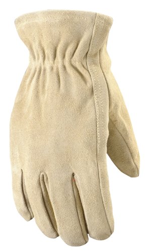 Wells Lamont 1070M Ranch Suede Split Cowhide Work Gloves with Jersey Lined and Straight Thumb, Medium