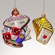 4" Gold Ace Of Hearts Casino Gambling Glass Christmas Ornament