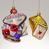 5.5 Las Vegas Casino Gambling Glass Christmas Ornament