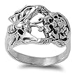 Sterling Silver Ring - Butterfly - Face Height: 14mm - Band Width: 3mm - Size: 6-10
