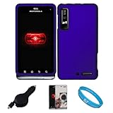 Magic Blue 2 Piece Protective Snap-On Hard Case Cover for Motorola Droid 3  ....