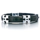 J.Goodman Sterling Silver/Black Leather Black Diamond Bracelet