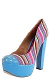 Yasenia Spike Toe Woven Pumps BLUE