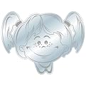 LINE ART GIRLS FACE - Silver (23")