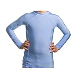 Kid's UV Rash Guard Shirt - L/S Carolina Blue Large