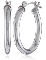 Klassics 10k White Gold Hoop Earrings, (0.7" Diameter)