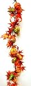 Gourd/Pumpkin Garland w/16 Gourds & Pumpkins & Maple Leaves, Handwrapped