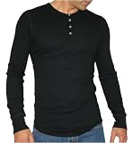 Baby Thermal Henley Tee, Black, Large