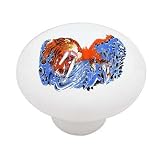 Tiger Swimming Decorative High Gloss Ceramic Drawer Knob