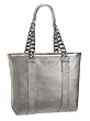 Marc by Marc Jacobs Canvas Business Shopper Bag Purse Metallic Dark Silver