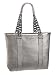 Marc by Marc Jacobs Canvas Business Shopper Bag Purse Metallic Dark Silver