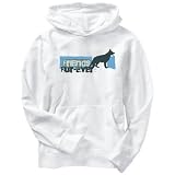 Hoodie Mens White  FRIENDS FUR - EVER - German Shepherd  Dogs