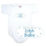 Baby Bodysuit White  Light Blue Cloud Love Me, I Am Irish  Ireland Country