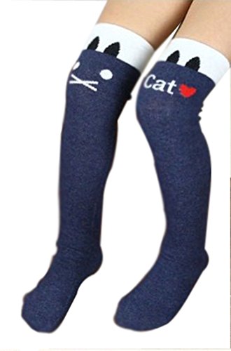 Girl's Funny Cat's Face Knee High Socks