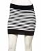 Miniskirts - 2b Striped Miniskirt - BLACK WHITE (S)