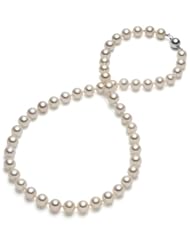 HinsonGayle AAA Gem Collection 8.0-8.5mm White Cultured Freshwater Pearl Necklace (14k White Gold, 18")