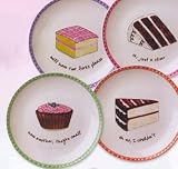 Set of 4 Dessert Excuses Plates 07 412 by Boston Warehouse