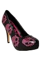 Iron Fist - Black Sequin Digiskull Platform Heel (Now in Wide Width)