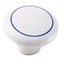 Laurey 1827 Mesa 1-1/4-Inch Diameter Ceramic Knob, White with Blue Ring