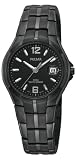 Pulsar Women's PXT743 Black Ion Finish Case and Bracelet Black Dial Watch