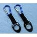 (2) Water Bottle Holders With Blue Aluminum Carabiner Attachments