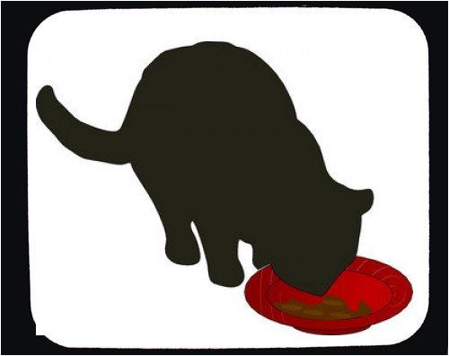 Mouse Pad with feeding, dish, domestic, cat, food, matskal, pet, animal, feline, bowl