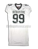 White No. 99 Team Issued Michigan State Nike Football Jersey