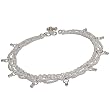 Womens Gifts Ankle Bracelets Silver Foot Jewelry Pair 10 inches (sanklt078)