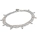 Womens Gifts Ankle Bracelets Silver Foot Jewelry Pair 10 inches (sanklt078)