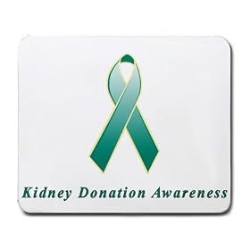 Kidney Donation Awareness Ribbon Mouse Pad