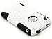 iPhone 3 Phone Case, Bastex Heavy Duty Hybrid Soft Black Silicone Gel Cover Hard White Mesh Case for iPhone 3, 3G, 3S, 3GS
