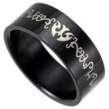 Black Stainless Steel Band with Celtic Design Sizes 8-13