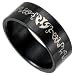 Black Stainless Steel Band with Celtic Design Sizes 8-13