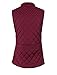 makeitmint Women's Basic Solid Quilted Padding Jacket Vest w/ Pockets Large YJV0002_Burgundy