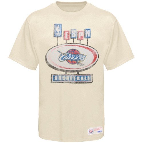 Cheap NBA Sportiqe-ESPN Cleveland Cavaliers Cream Pancakes Distressed Premium T-shirt